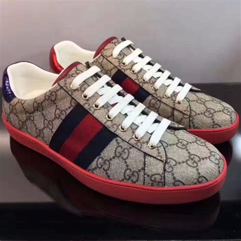 cheap gucci sneakers with red sole|gucci red web sneakers.